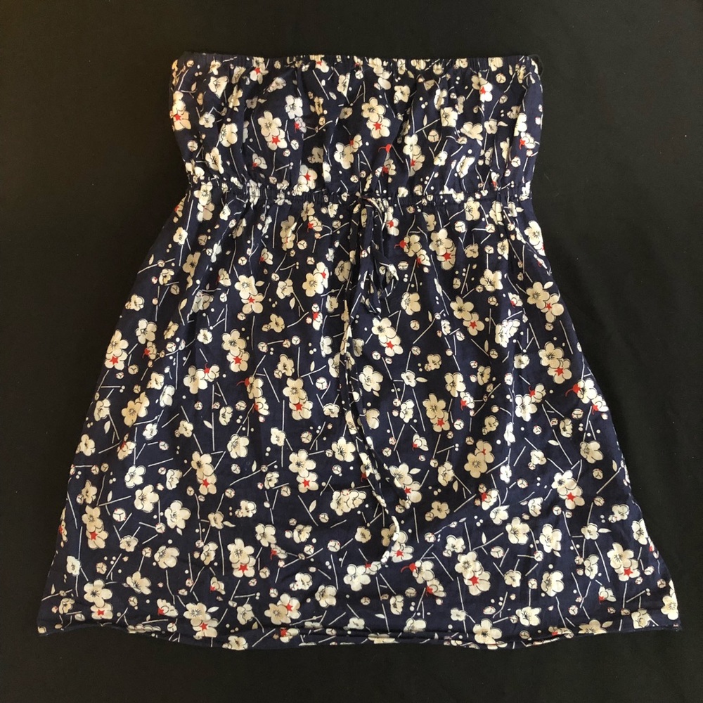Navy Floral Tube Top